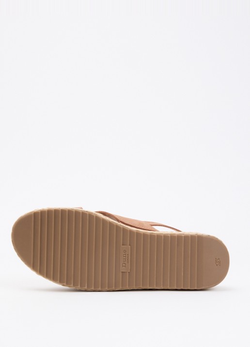 Dune London Kiya sandaal met sleehak - detail 4 camel