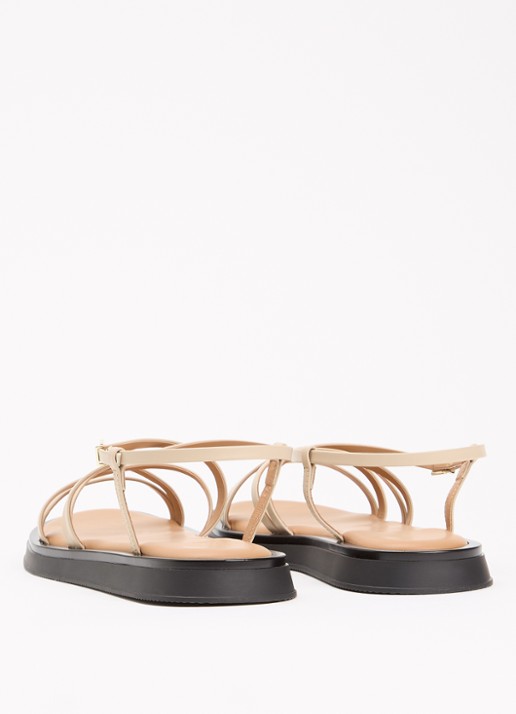 Dune London Laia sandaal van leer - achterkant creme