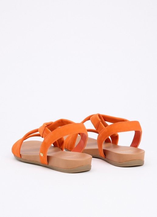Dune London Landies sandaal van nubuck - achterkant oranje