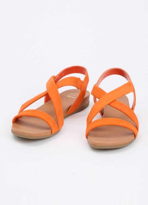 Dune London Landies sandaal van nubuck - detail 2 oranje