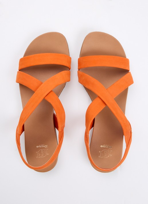 Dune London Landies sandaal van nubuck - detail 3 oranje