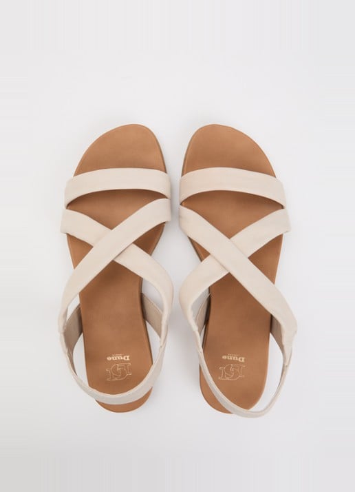 Dune London Landies sandaal van nubuck - detail 2 creme