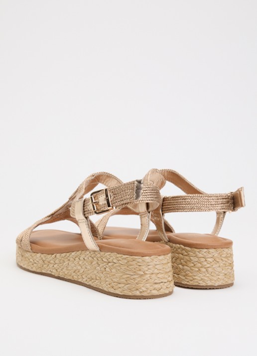 Dune London Laylah sleehak met metallic finish - achterkant goud