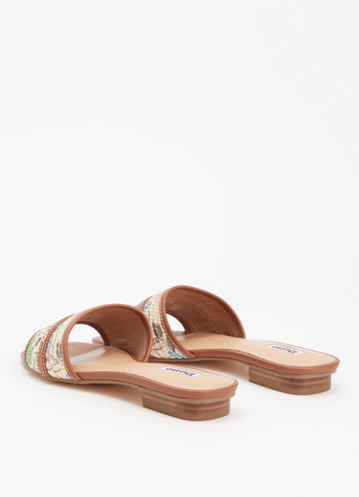 Dune London Leti sandaal met leren details - achterkant 4 bruin