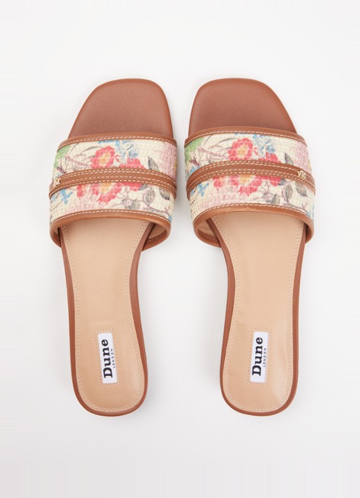 Dune London Leti sandaal met leren details - detail 2 bruin