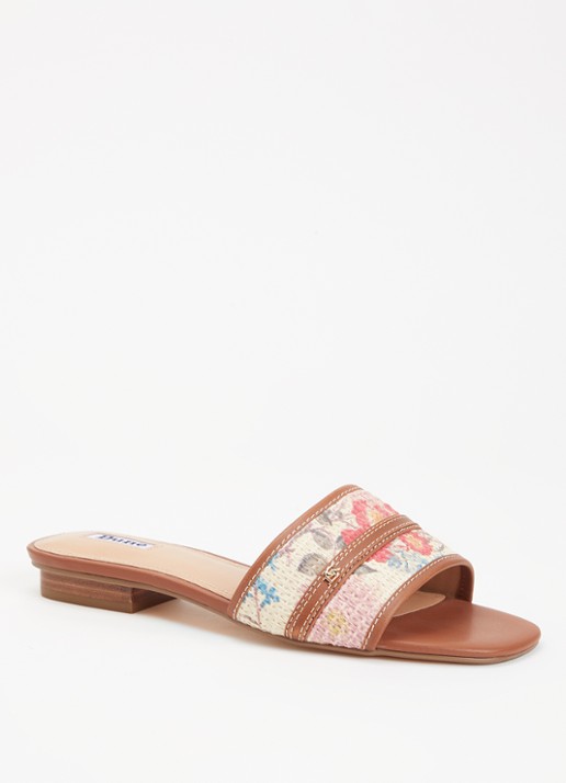 Dune London Leti sandaal met leren details - voorkant 5 bruin