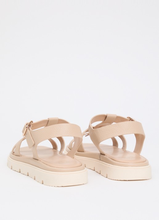 Dune London Lilar sandaal van leer - achterkant 5 beige