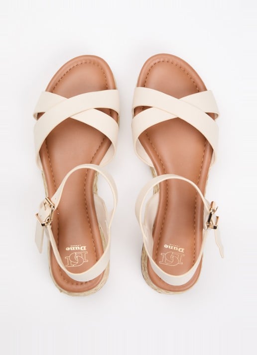 Dune London Littleton sleehak van leer - detail 3 creme