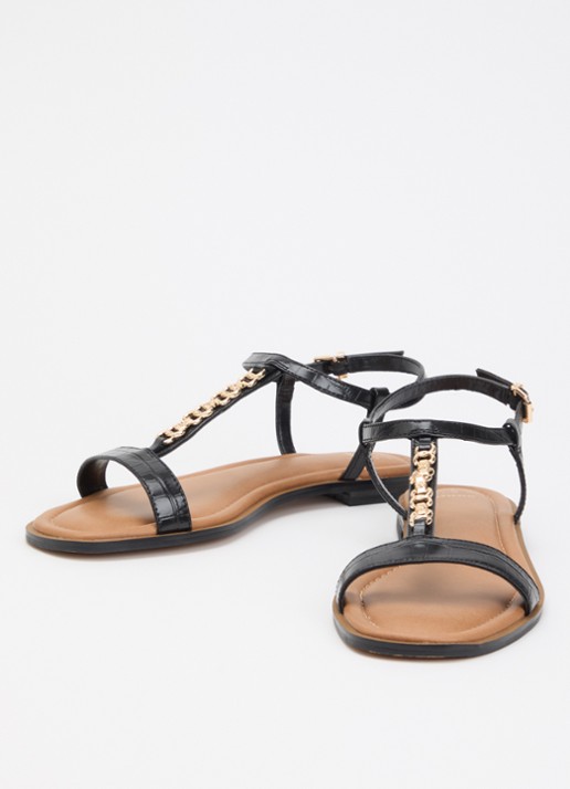 Dune London Lollipops sandaal van leer - detail 3 zwart