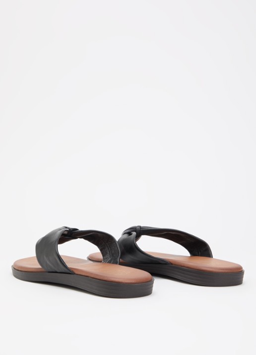 Dune London Looks slipper van leer - achterkant 2 zwart
