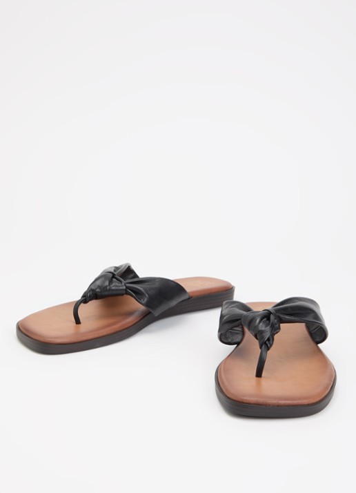 Dune London Looks slipper van leer - detail 3 zwart