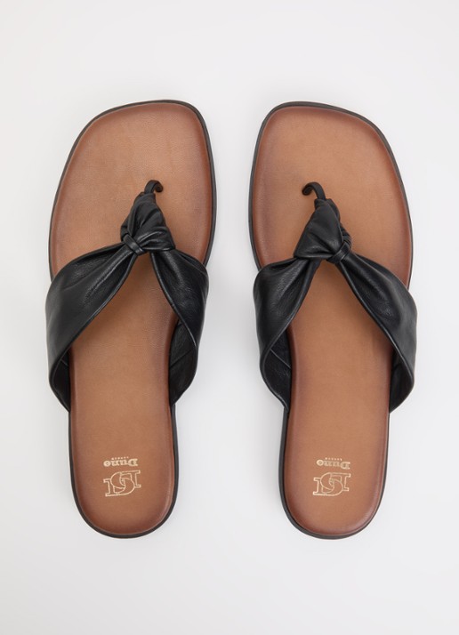 Dune London Looks slipper van leer - detail 4 zwart