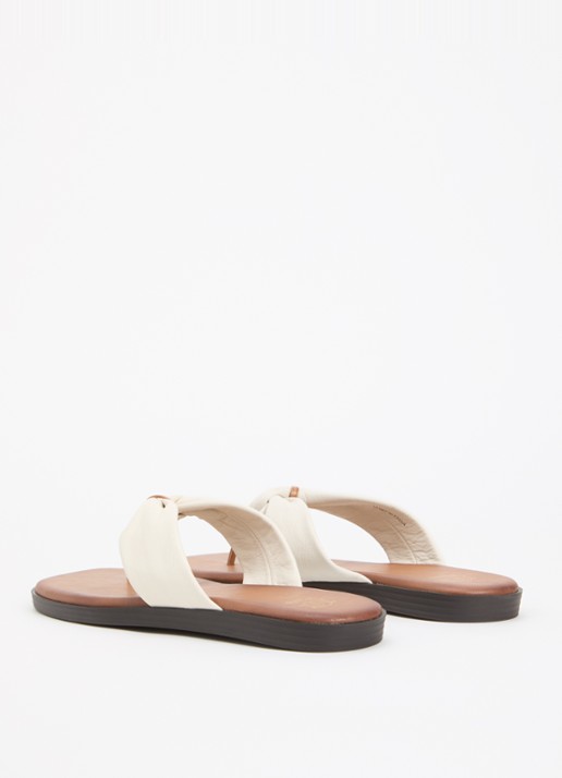 Dune London Looks slipper van leer - achterkant creme