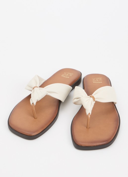 Dune London Looks slipper van leer - detail 2 creme