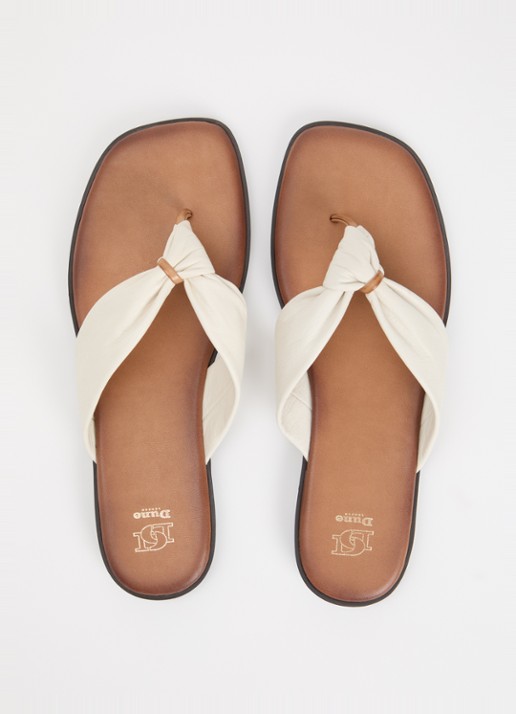 Dune London Looks slipper van leer - detail 3 creme