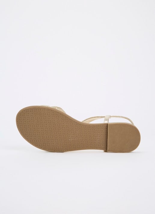 Dune London Lope sandaal met metallic finish - detail 5 goud