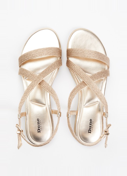 Dune London Lope sandaal met metallic finish - detail 7 goud