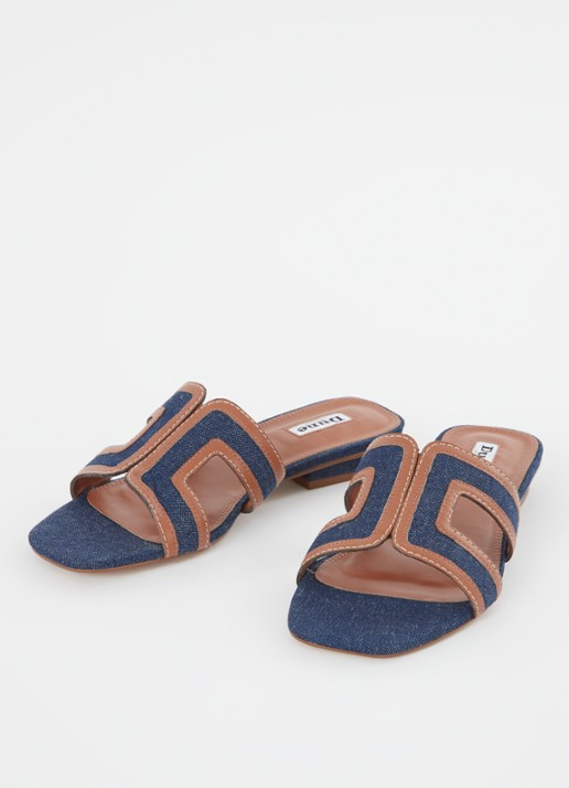 Dune London Loupe sandaal - detail indigo