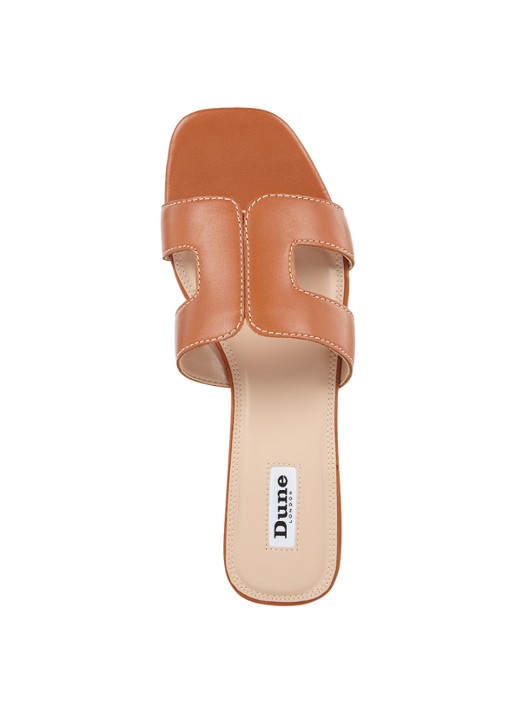 Dune London Loupe slipper van leer - detail 3 cognac