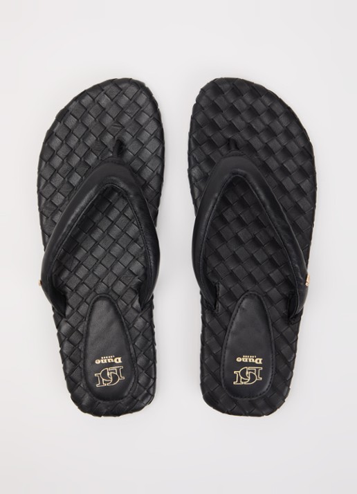 Dune London Lunare slipper van leer - detail 2 zwart