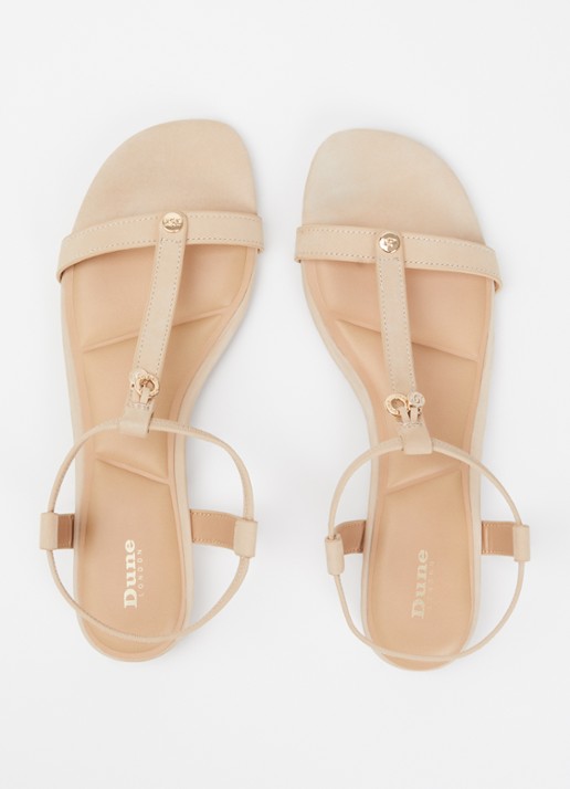 Dune London Lyra sandaal van leer  - detail 2 beige