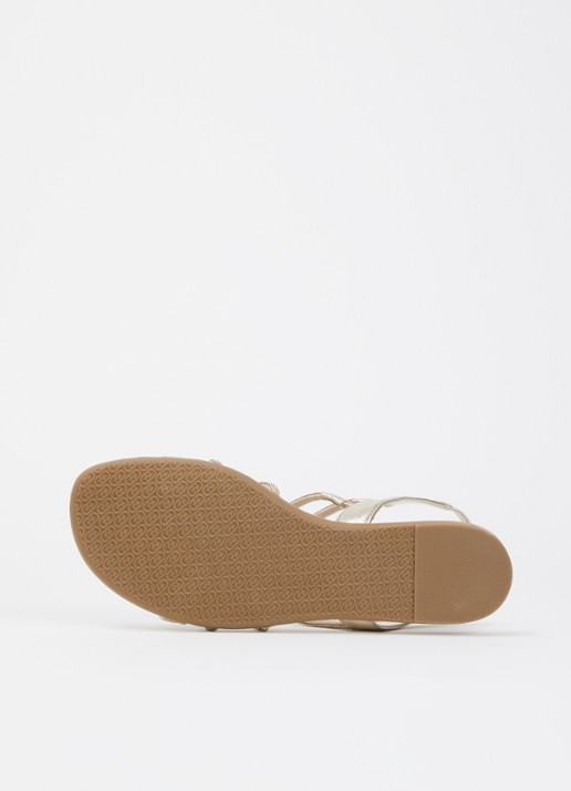 Dune London Lyrically sandaal van leer met strass - detail 5 goud