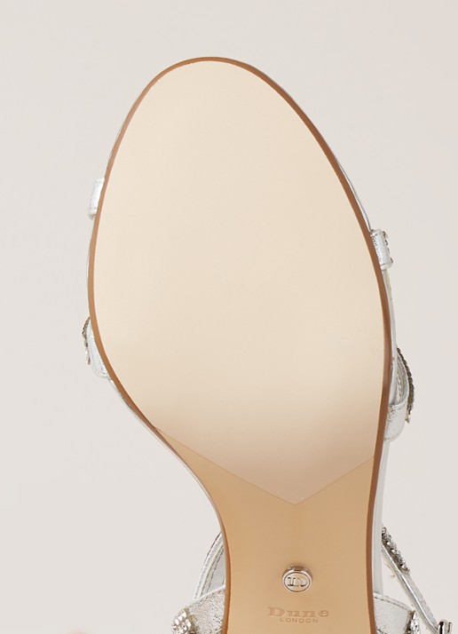 Dune London Magdalena sandalette van leer met strass  - detail 5 zilver