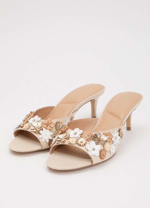 Dune London Maizy muiltje van leer - detail beige