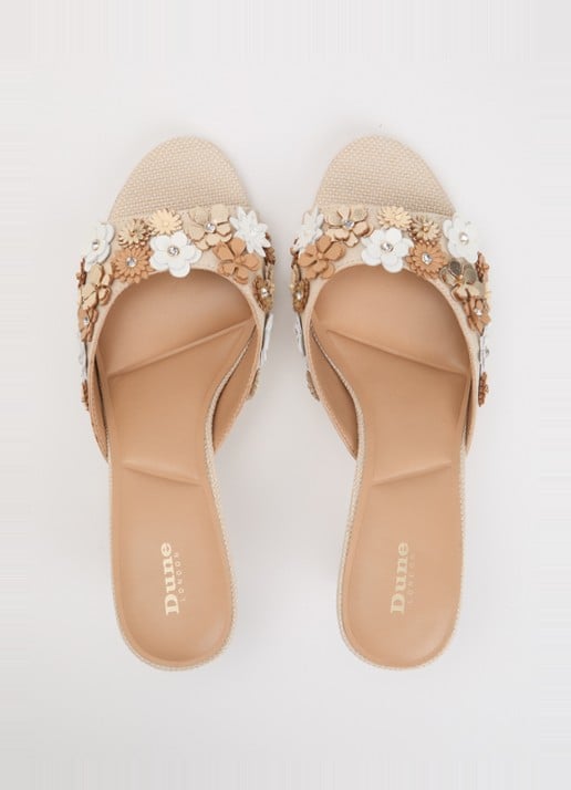Dune London Maizy muiltje van leer - detail 2 beige