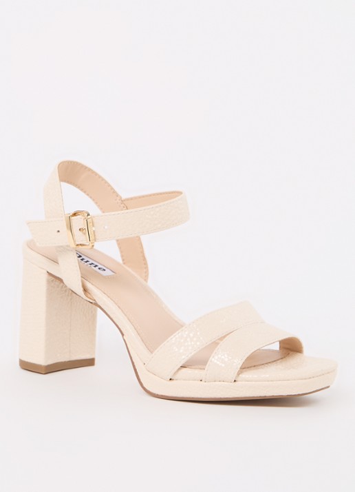 Dune London Manifesting sandalette - voorkant 5 creme