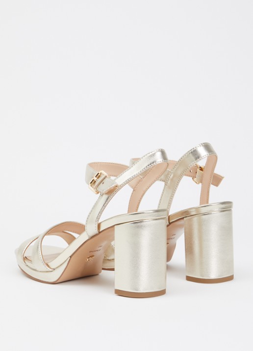 Dune London Manifesting sandalette - achterkant 5 goud - leer