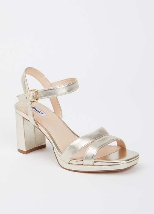 Dune London Manifesting sandalette - voorkant goud - leer