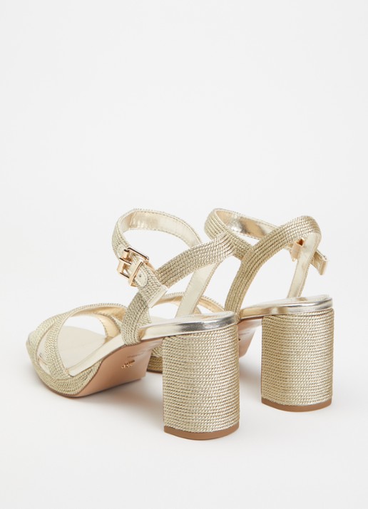 Dune London Manifesting sandalette - achterkant 8 goud - fabric