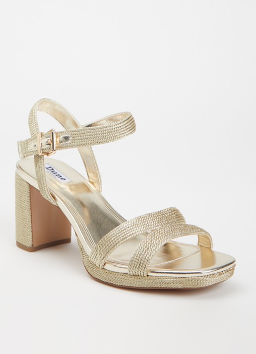 Dune London Manifesting sandalette - voorkant goud - fabric