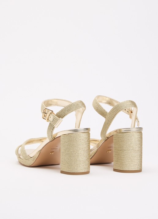 Dune London Manifesting sandalette - achterkant 9 goud - fabric