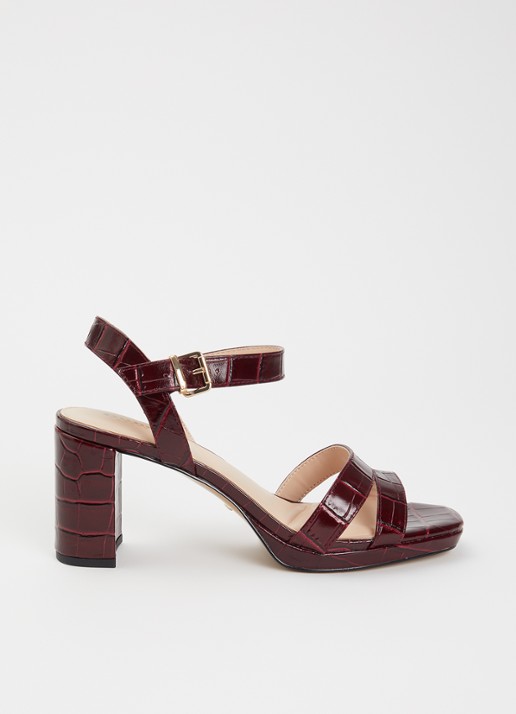 Dune London Manifesting sandalette - voorkant 5 bordeauxrood
