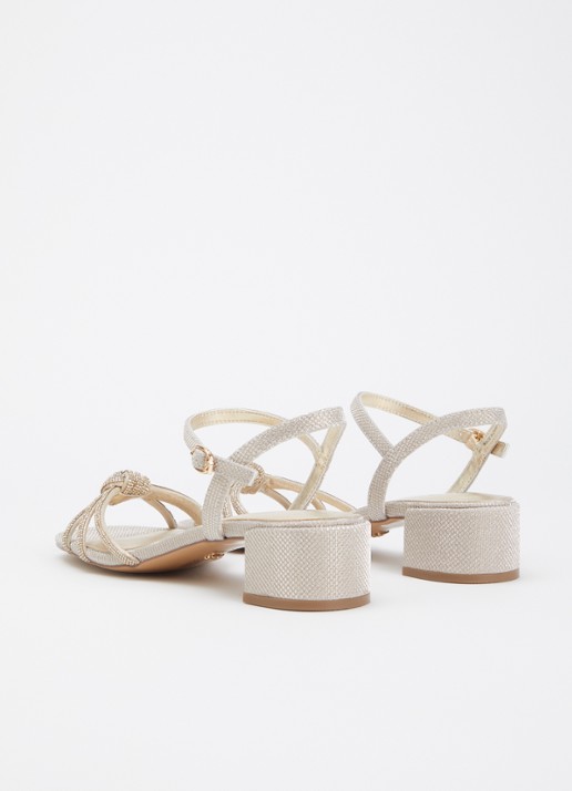 Dune London Marvelousness sandalette met strass - achterkant goud