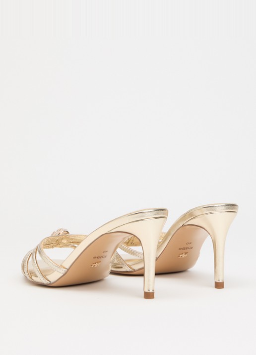Dune London Masson sandalette van leer - achterkant 4 goud