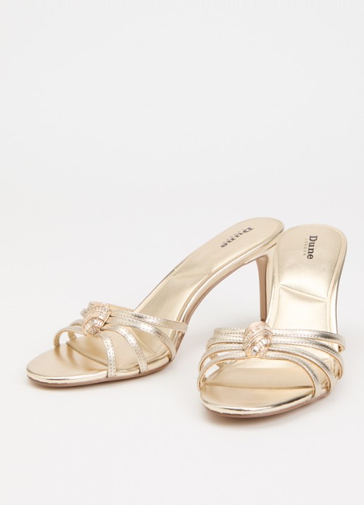 Dune London Masson sandalette van leer - detail goud