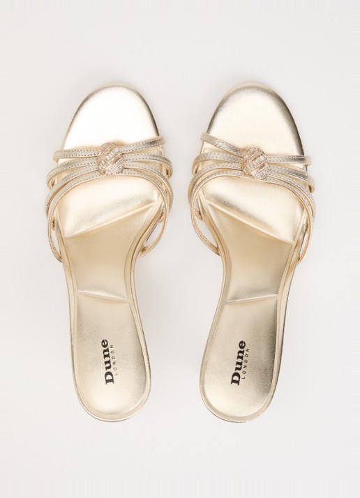 Dune London Masson sandalette van leer - detail 2 goud