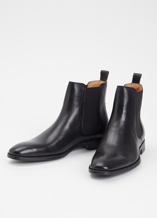 Dune London Matchin chelsea boot van leer - detail zwart