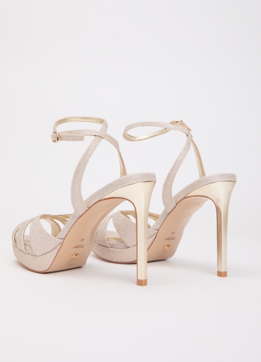 Dune London Mayva sandalette - achterkant 4 goud