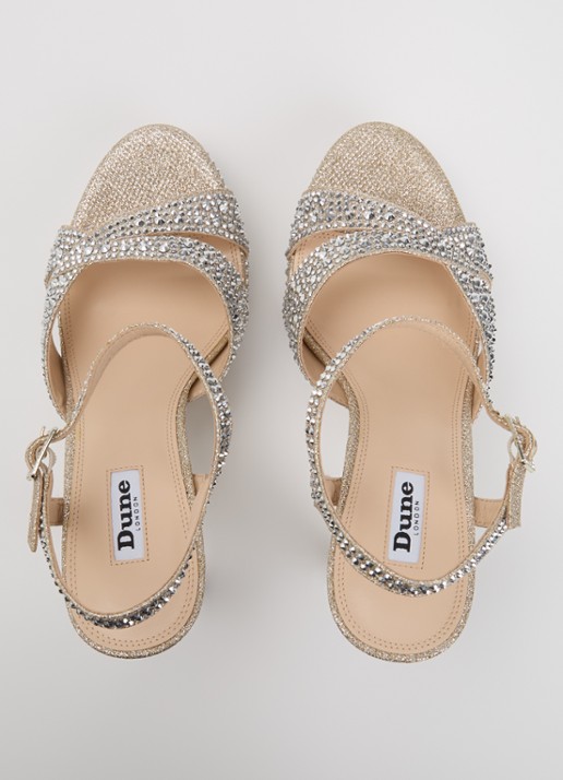 Dune London Mayve sandalette met strass - detail 3 goud