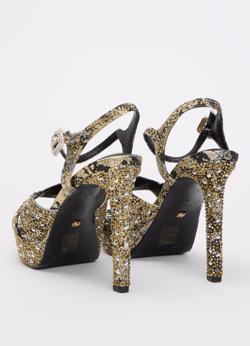 Dune London Mayve sandalette met strass - achterkant 2 goud