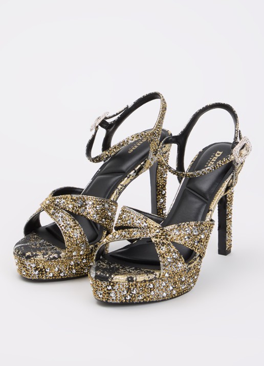 Dune London Mayve sandalette met strass - detail 3 goud