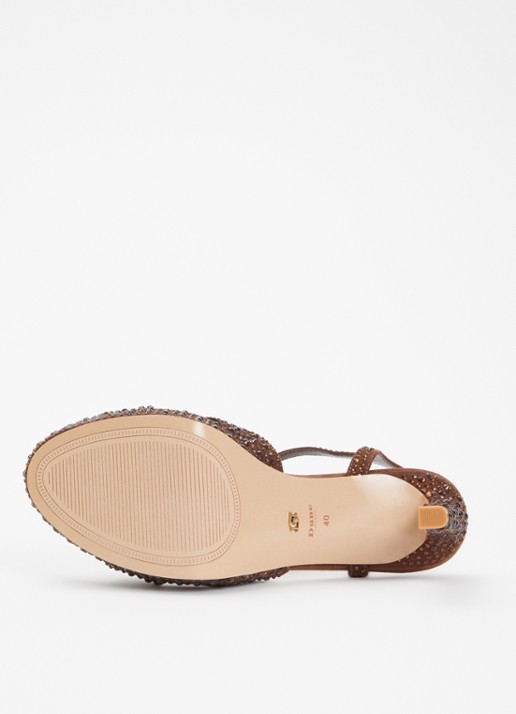 Dune London Mayve sandalette met strass - detail 4 donkerbruin