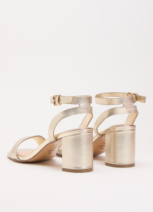 Dune London Medina sandalette van leer - achterkant 5 goud