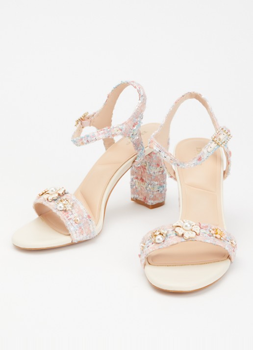 Dune London Mention sandalette met tweed-look - detail 3 roze