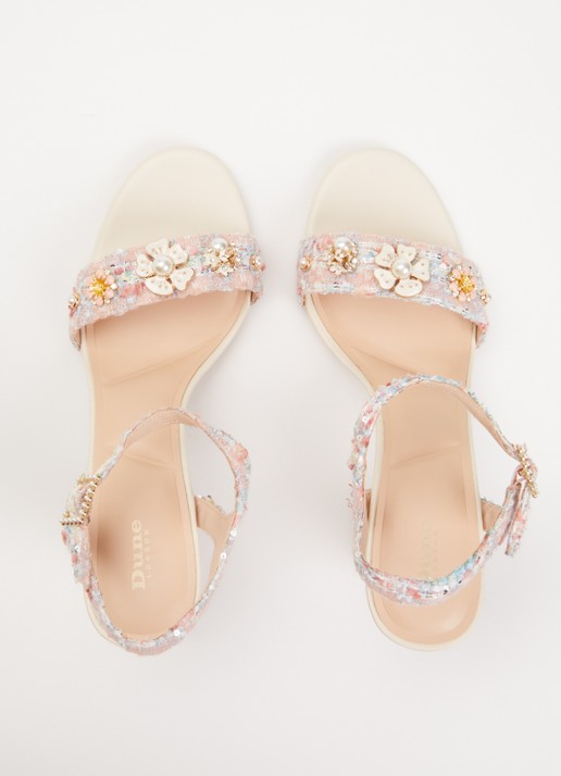 Dune London Mention sandalette met tweed-look - detail 4 roze