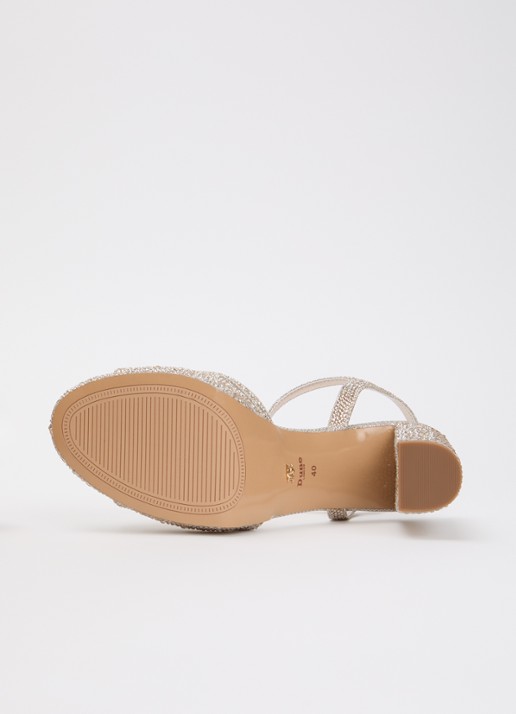 Dune London Mesmerizing sandalette met strass - detail 5 witgoud